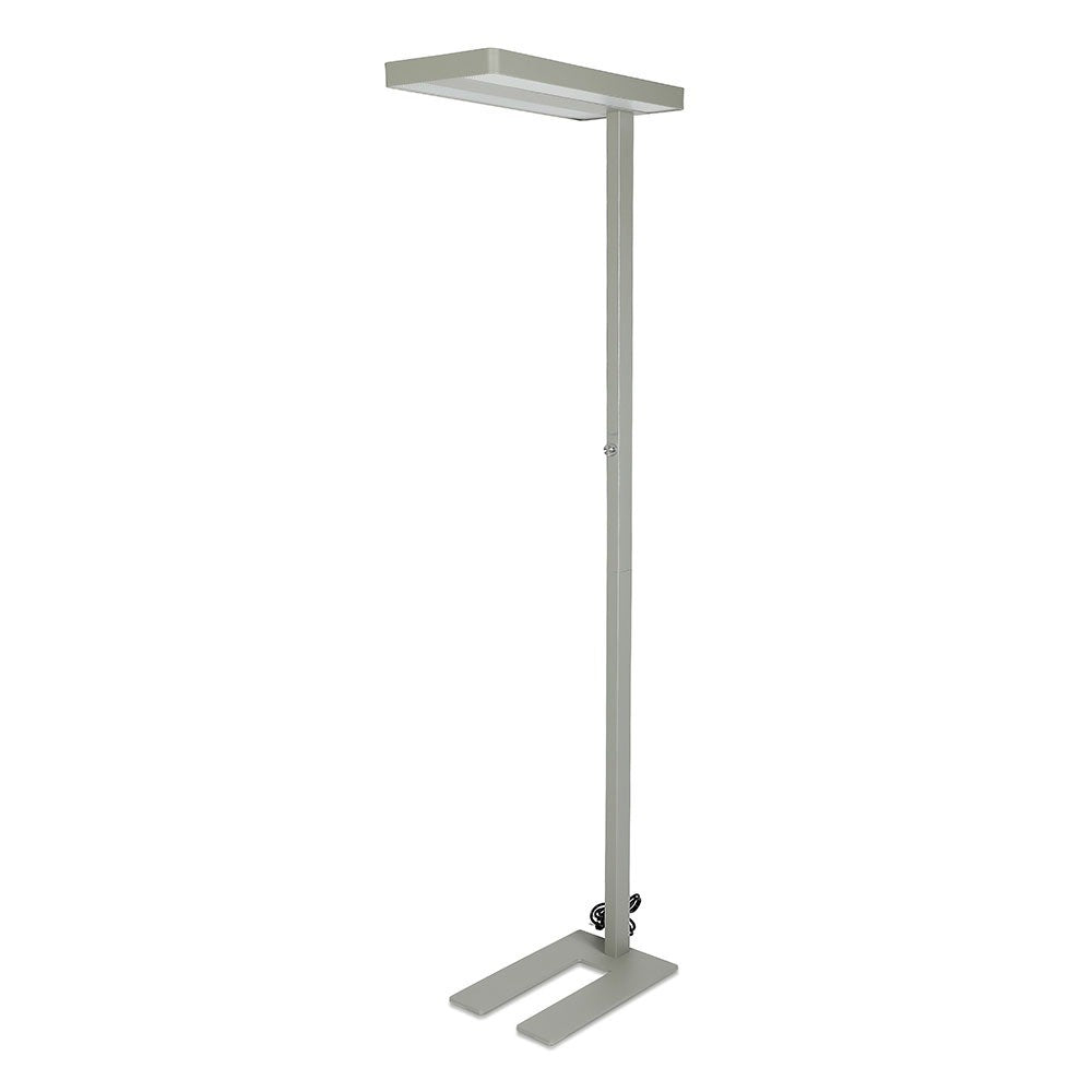 80W Lampa podłogowa LED/ Ściemnianie pokrętłem / Barwa:4000K / Obudowa: Srebrna