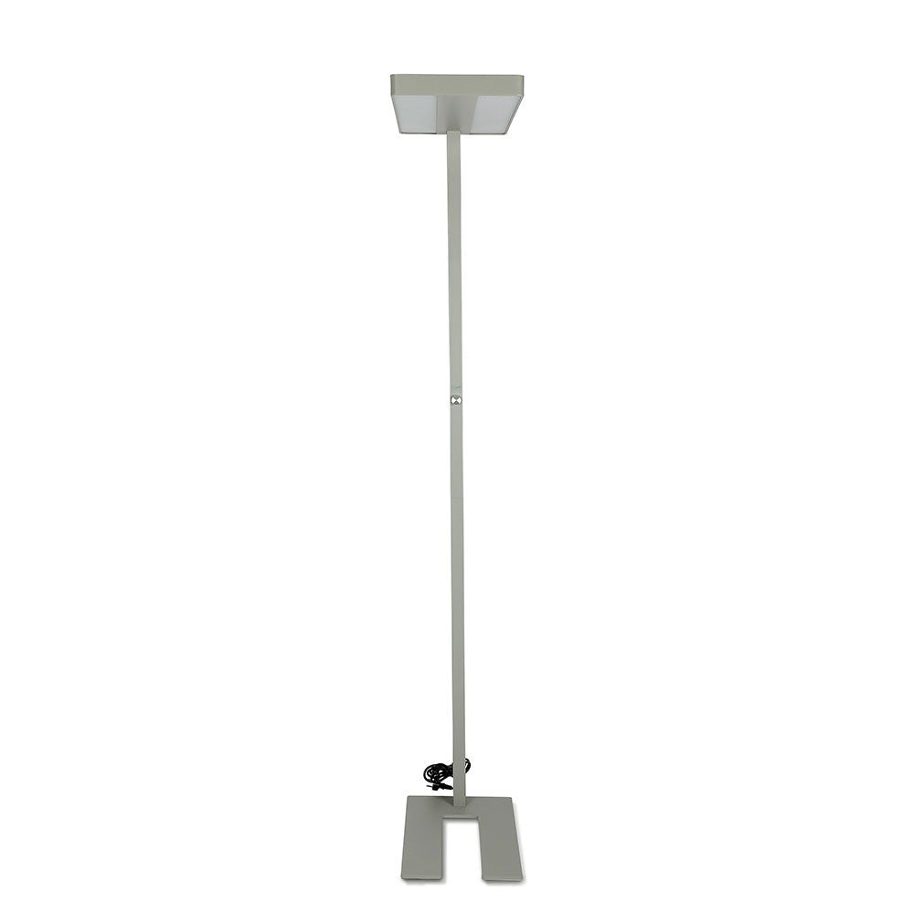 80W Lampa podłogowa LED/ Ściemnianie pokrętłem / Barwa:4000K / Obudowa: Srebrna