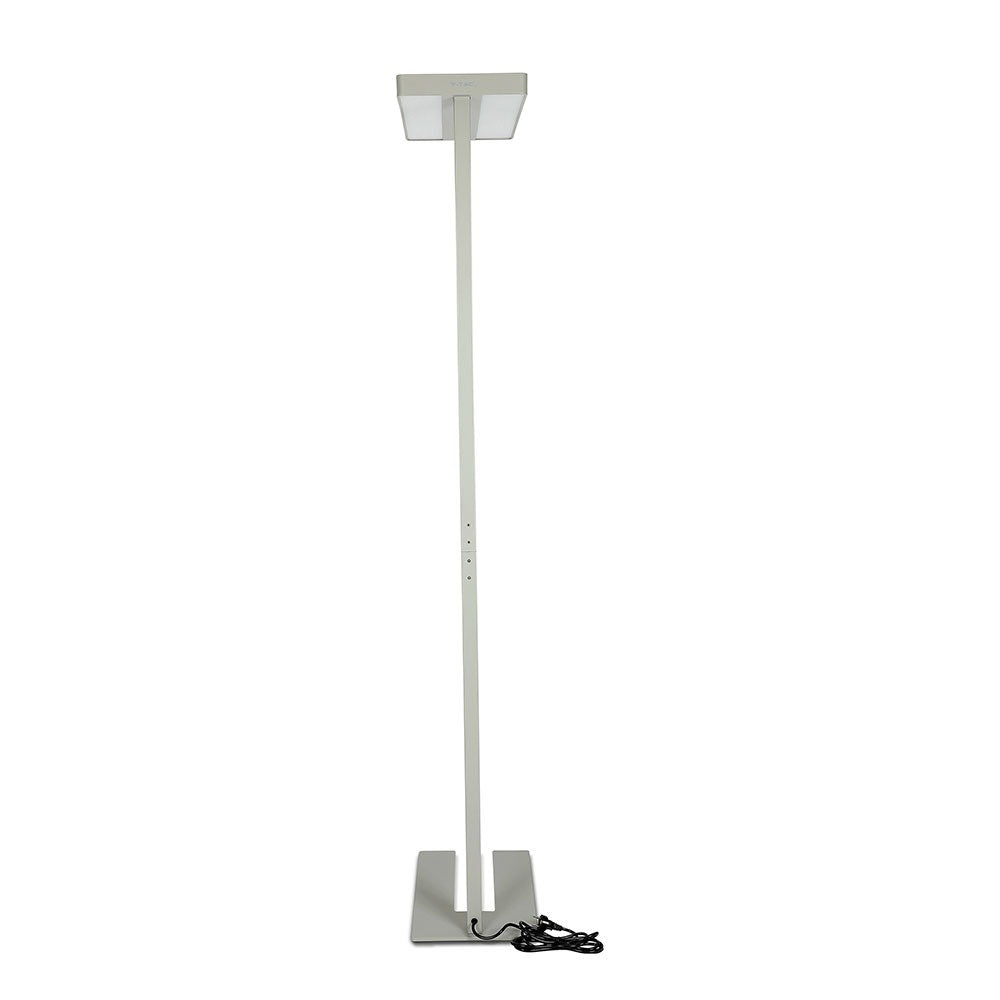 80W Lampa podłogowa LED/ Ściemnianie pokrętłem / Barwa:4000K / Obudowa: Srebrna