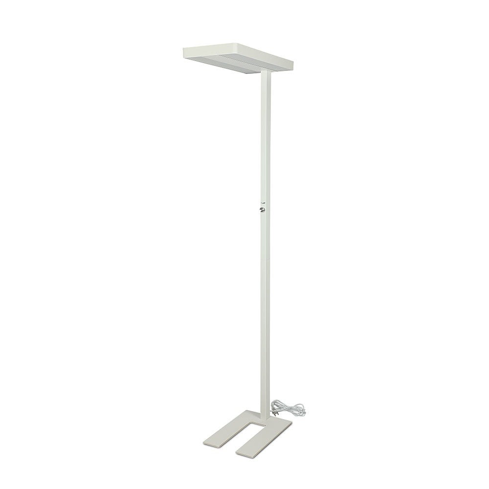 80W Lampa podłogowa LED/ Ściemnianie pokrętłem / Barwa:4000K / Obudowa: Biała
