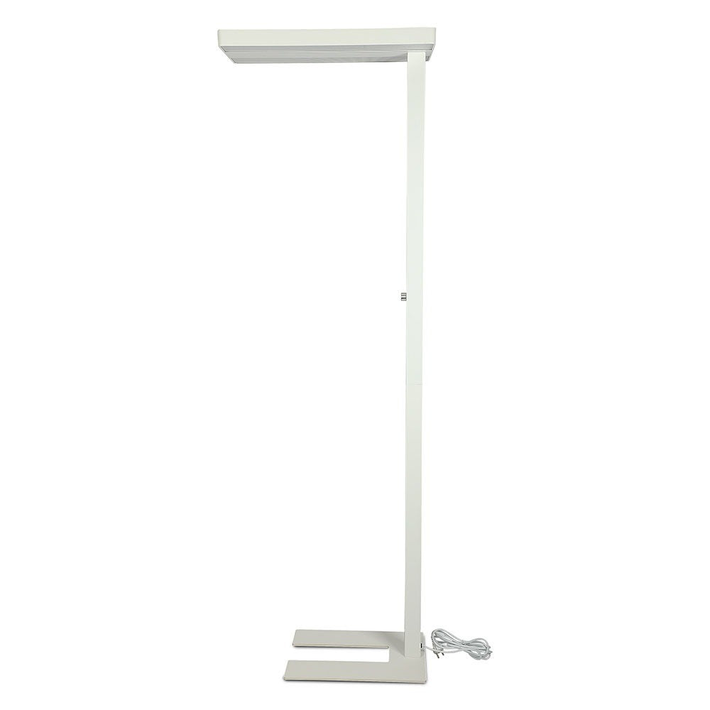 80W Lampa podłogowa LED/ Ściemnianie pokrętłem / Barwa:4000K / Obudowa: Biała
