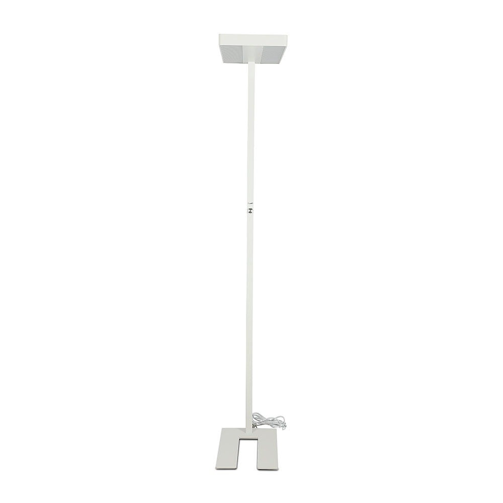 80W Lampa podłogowa LED/ Ściemnianie pokrętłem / Barwa:4000K / Obudowa: Biała