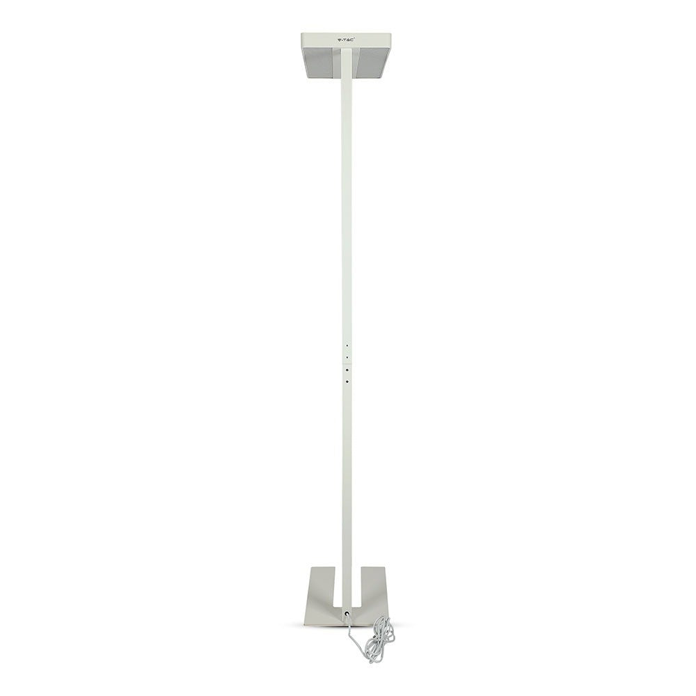 80W Lampa podłogowa LED/ Ściemnianie pokrętłem / Barwa:4000K / Obudowa: Biała