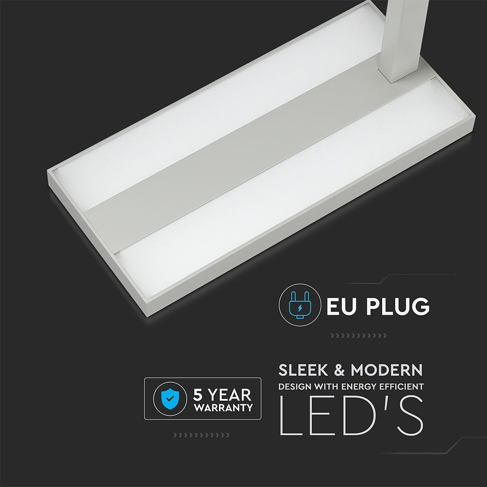 80W Lampa podłogowa LED/ Ściemnianie pokrętłem / Barwa:4000K / Obudowa: Srebrna
