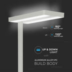 80W Lampa podłogowa LED/ Ściemnianie pokrętłem / Barwa:4000K / Obudowa: Srebrna