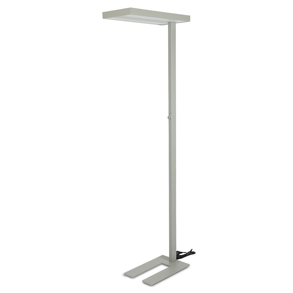 80W Lampa podłogowa LED/ Ściemnianie pokrętłem / Barwa:4000K / Obudowa: Srebrna