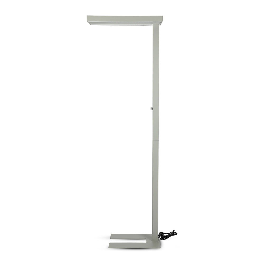 80W Lampa podłogowa LED/ Ściemnianie pokrętłem / Barwa:4000K / Obudowa: Srebrna