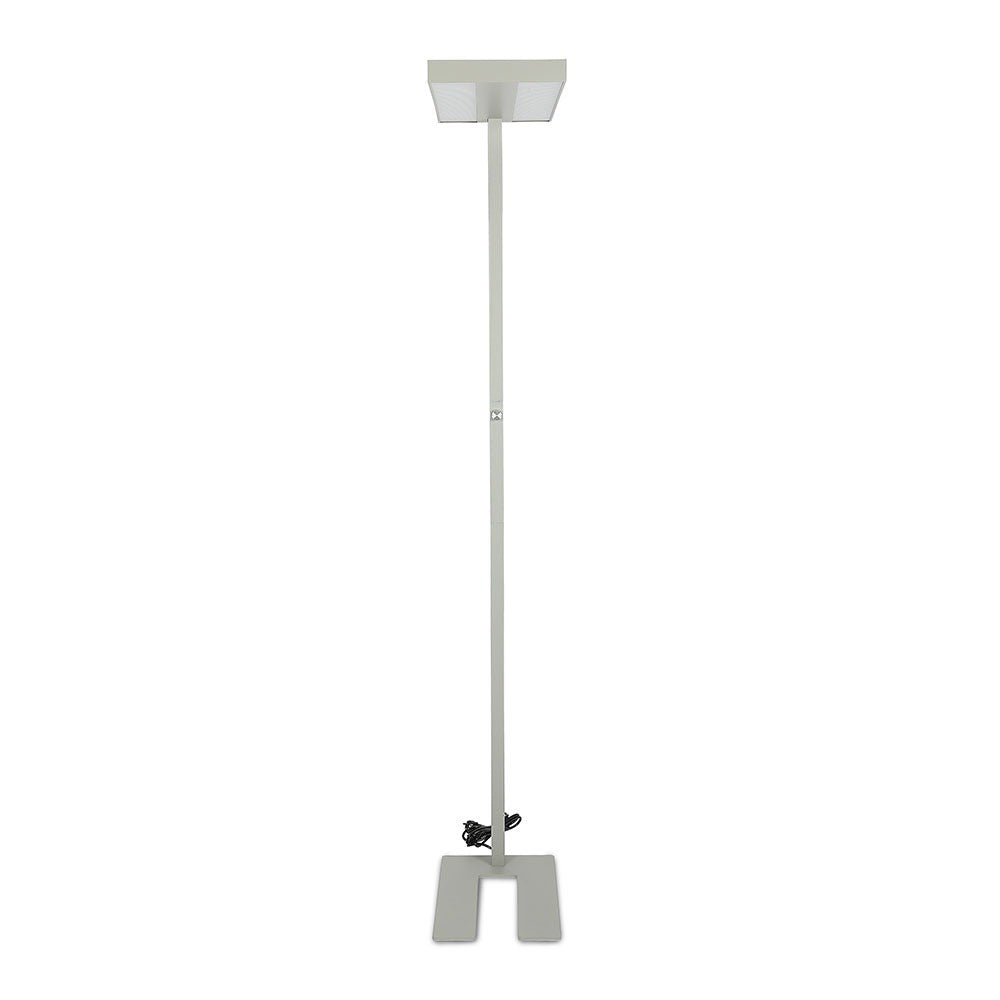 80W Lampa podłogowa LED/ Ściemnianie pokrętłem / Barwa:4000K / Obudowa: Srebrna