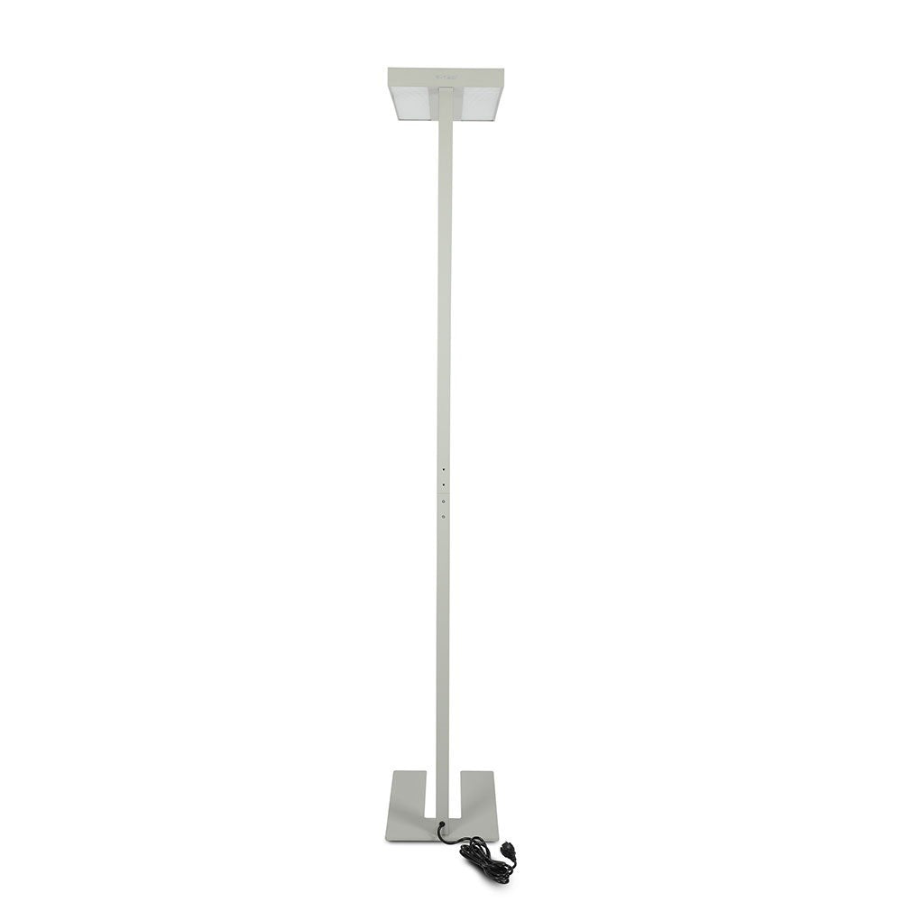 80W Lampa podłogowa LED/ Ściemnianie pokrętłem / Barwa:4000K / Obudowa: Srebrna