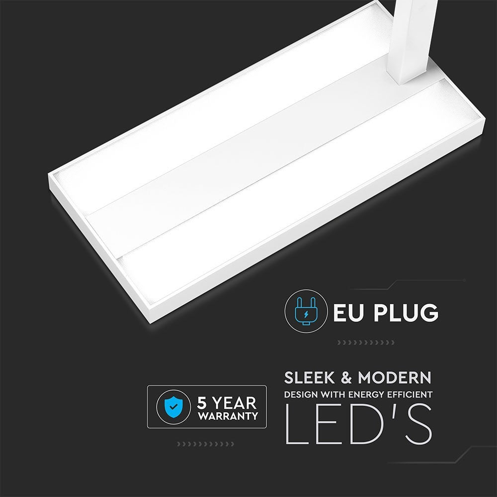 80W Lampa podłogowa LED/ Ściemnianie pokrętłem / Barwa:4000K / Obudowa: Biała