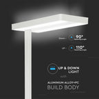 80W Lampa podłogowa LED/ Ściemnianie pokrętłem / Barwa:4000K / Obudowa: Biała