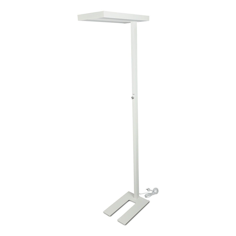80W Lampa podłogowa LED/ Ściemnianie pokrętłem / Barwa:4000K / Obudowa: Biała