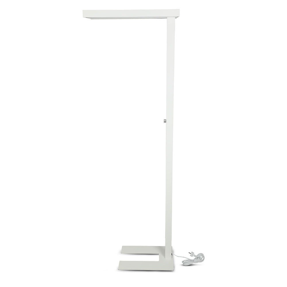 80W Lampa podłogowa LED/ Ściemnianie pokrętłem / Barwa:4000K / Obudowa: Biała