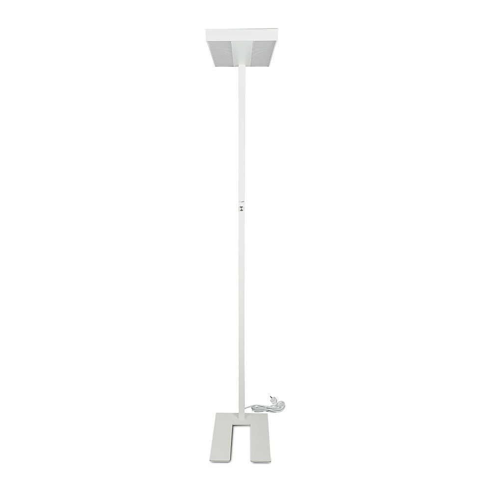 80W Lampa podłogowa LED/ Ściemnianie pokrętłem / Barwa:4000K / Obudowa: Biała