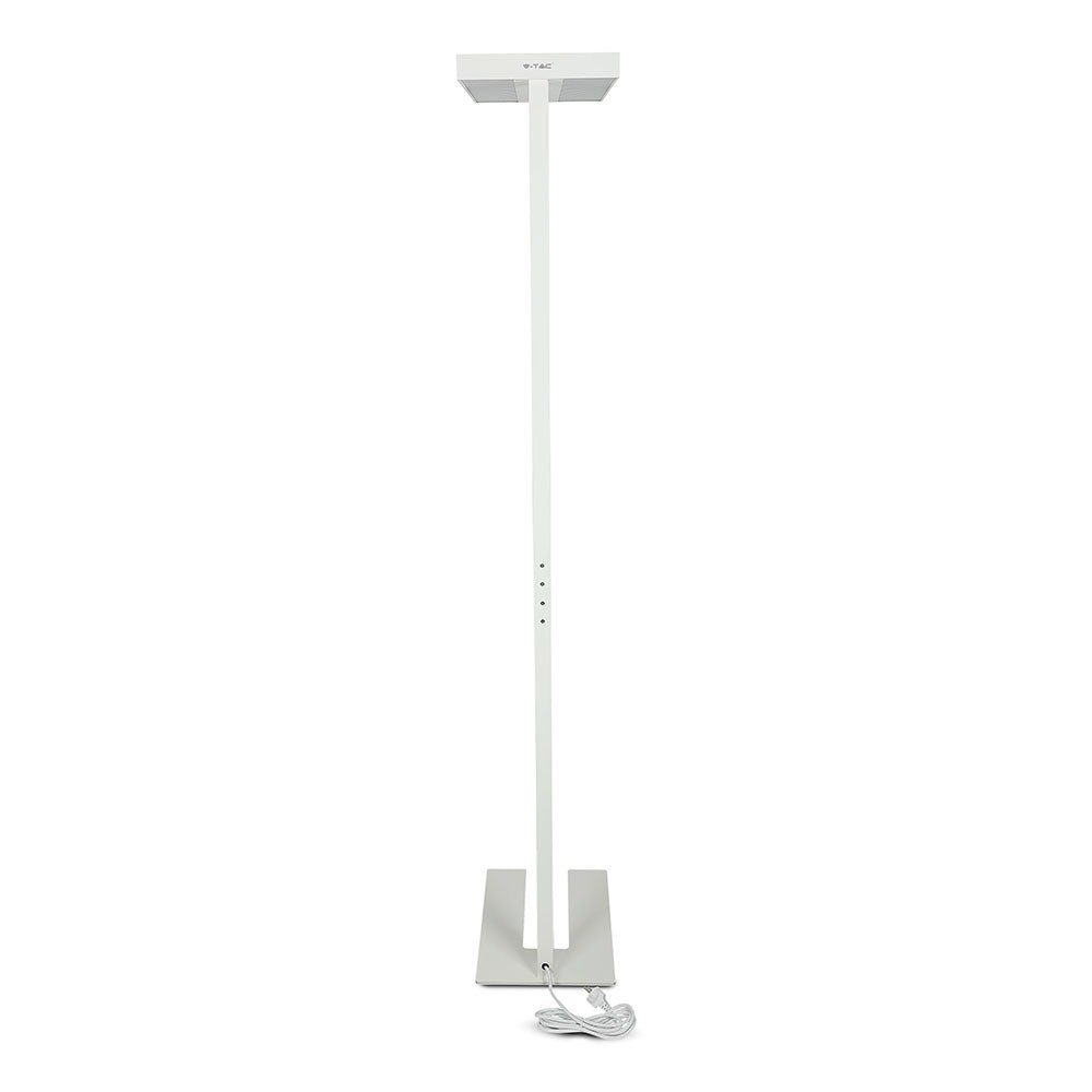 80W Lampa podłogowa LED/ Ściemnianie pokrętłem / Barwa:4000K / Obudowa: Biała