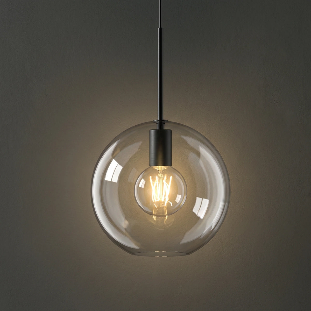 Nowodvorski Klosz / Oprawa CAMELEON SPHERE L - Szkło - Transparentny 8528 - lampa włączona