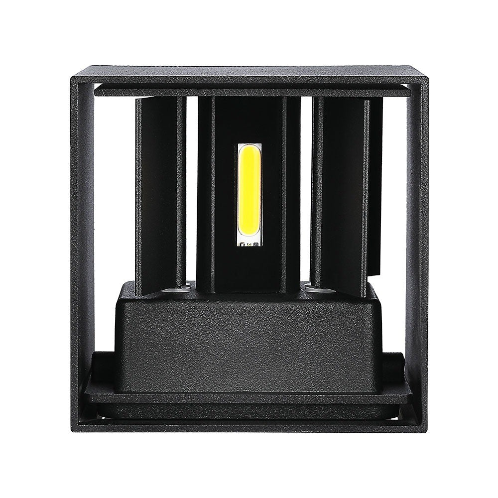 12W Kinkiet kwadratowy LED / CHIP BRIDGELUX / Barwa:3000K / Czarny