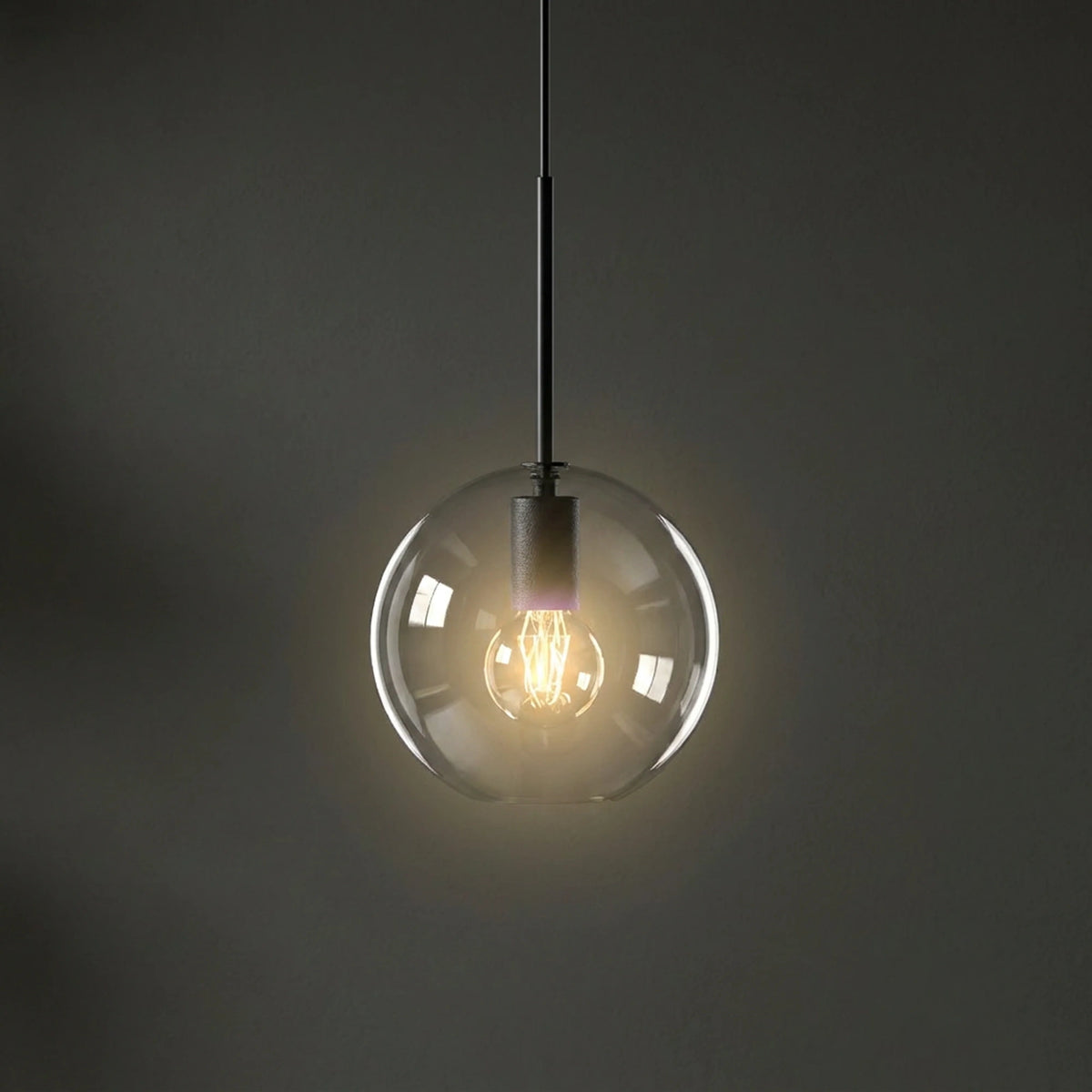 Nowodvorski Klosz / Oprawa CAMELEON SPHERE M - Szkło - Transparentny 8530 - lampa włączona