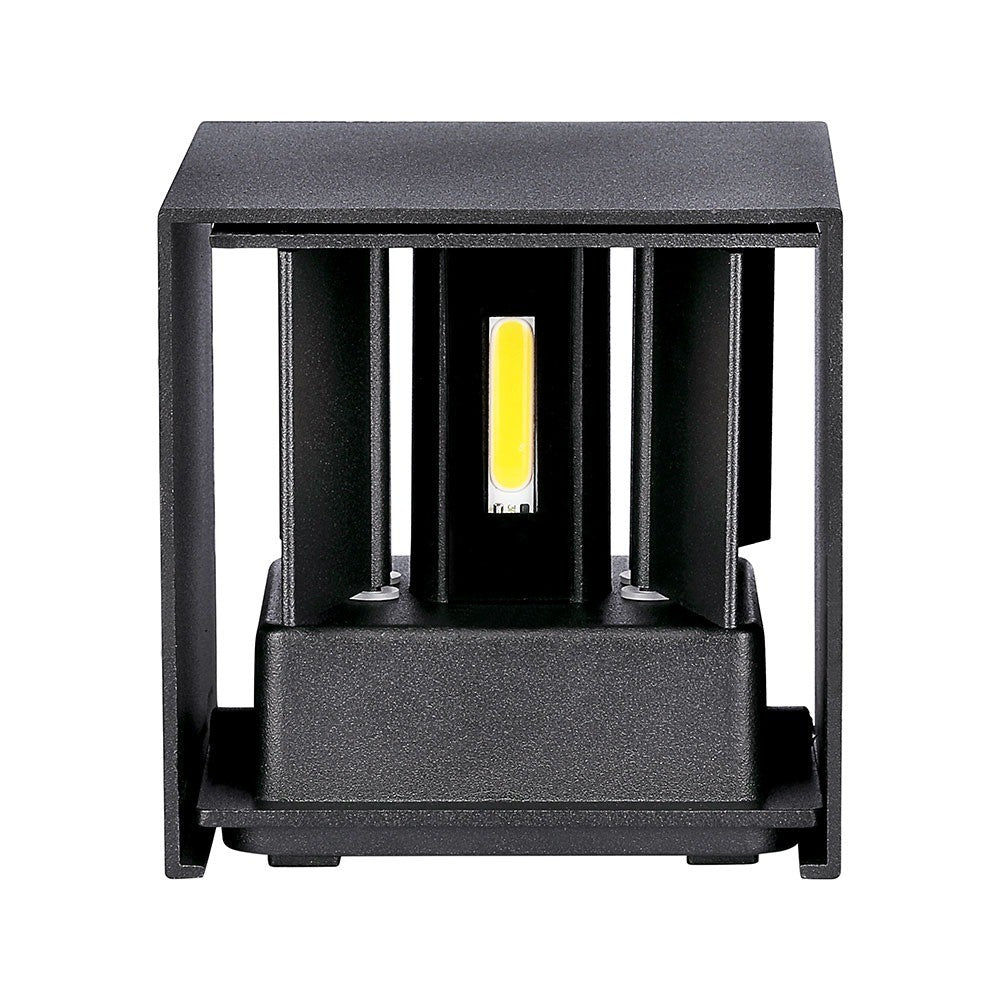 12W Kinkiet kwadratowy LED / CHIP BRIDGELUX / Barwa:4000K / Czarny
