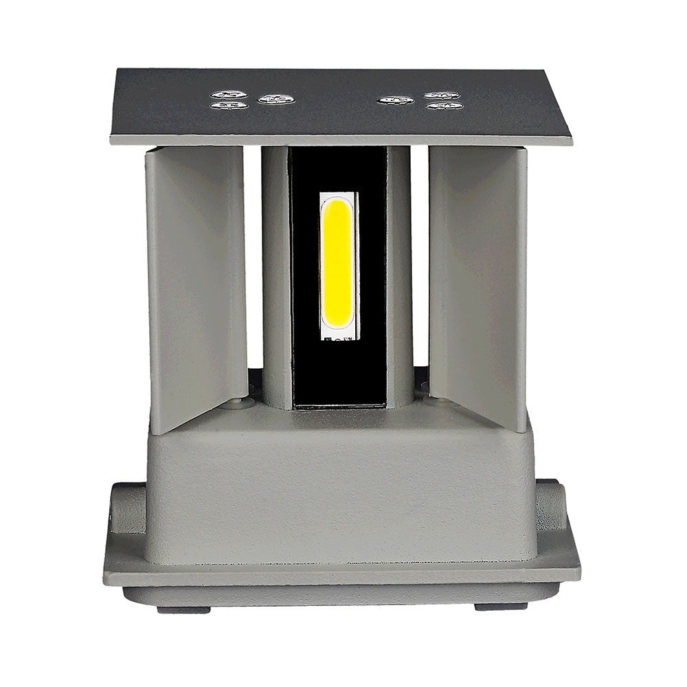 12W Kinkiet kwadratowy LED / CHIP BRIDGELUX / Barwa:3000K / Szary