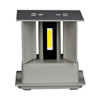 12W Kinkiet kwadratowy LED / CHIP BRIDGELUX / Barwa:3000K / Szary