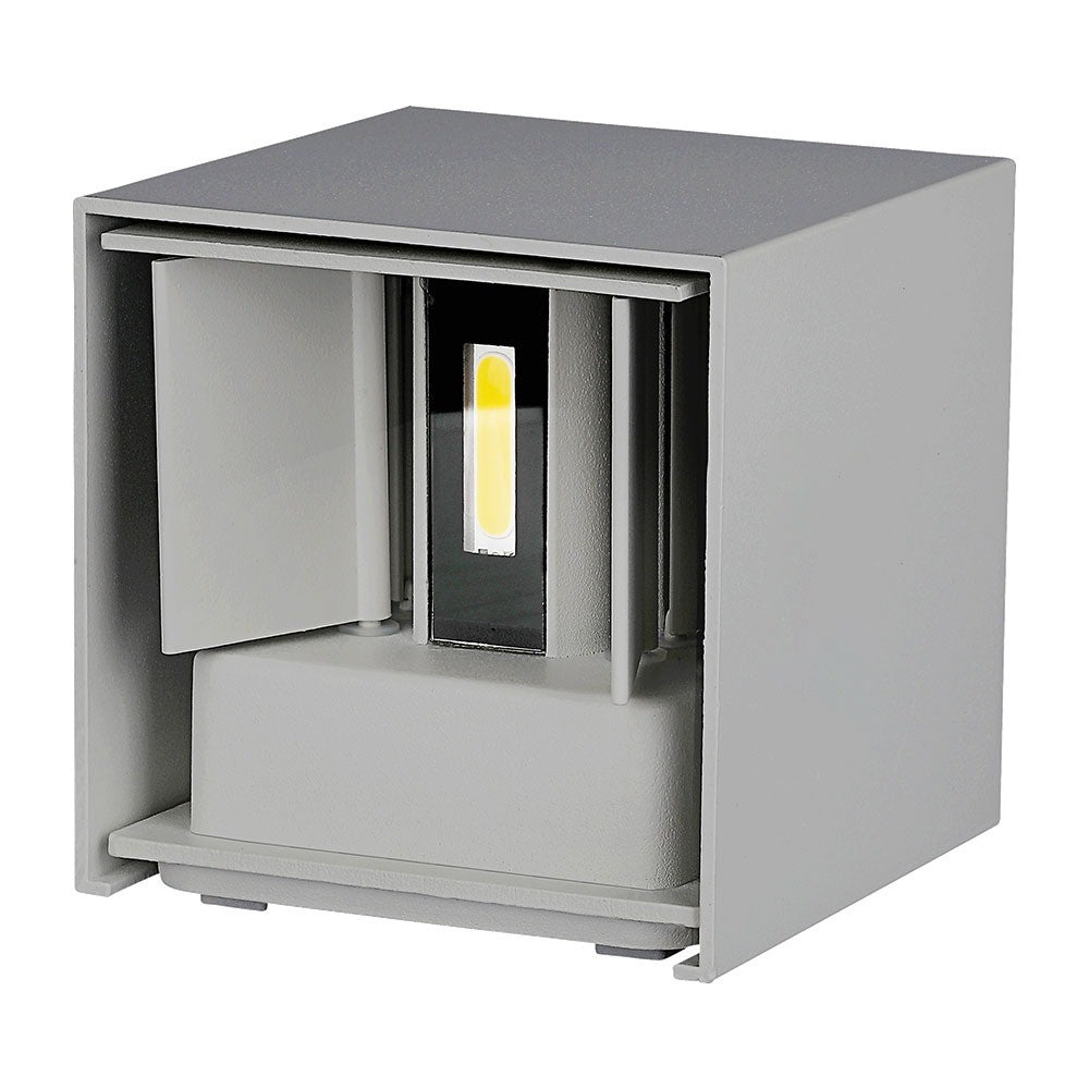 12W Kinkiet kwadratowy LED / CHIP BRIDGELUX / Barwa:4000K / Szary
