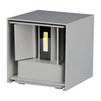 12W Kinkiet kwadratowy LED / CHIP BRIDGELUX / Barwa:4000K / Szary
