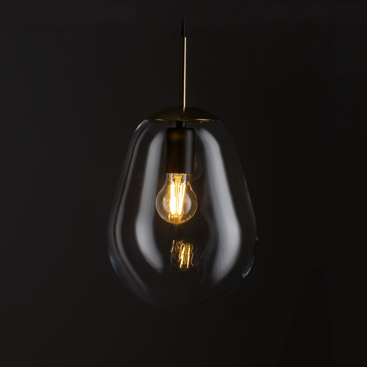 Nowodvorski Klosz / Oprawa CAMELEON PEAR S - Szkło - Transparentny II 8534 - lampa włączona