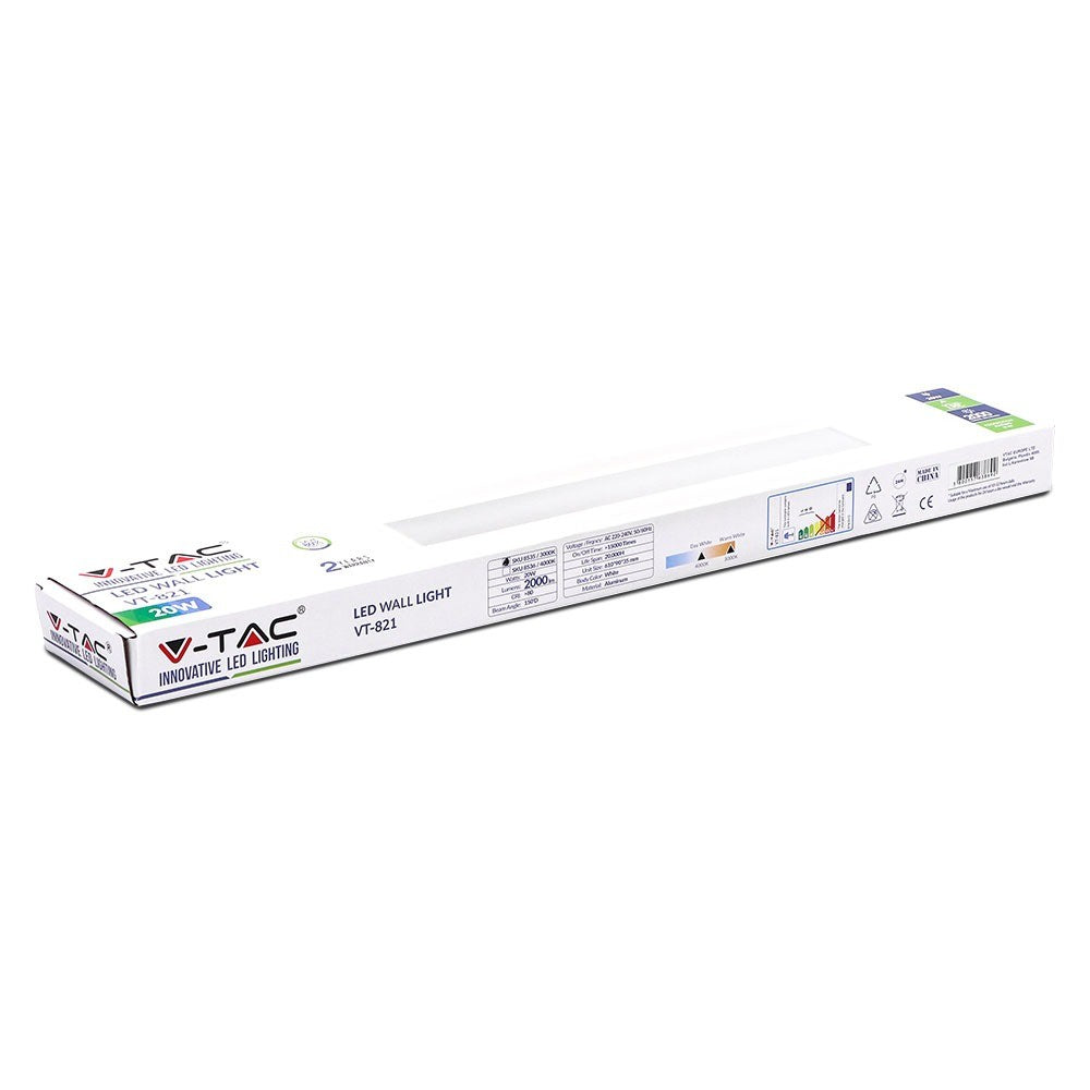 20W Lampa nad lustro / Barwa:3000K / IP44 / Biały