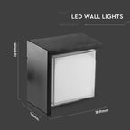 12W Lampa ścienna LED / Barwa:4000K/ Czarny / Kwadratowa