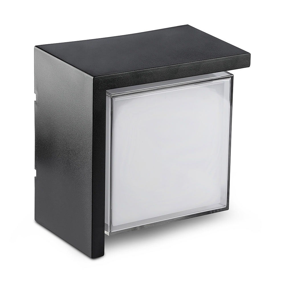 12W Lampa ścienna LED / Barwa:3000K / Czarny / Kwadratowa