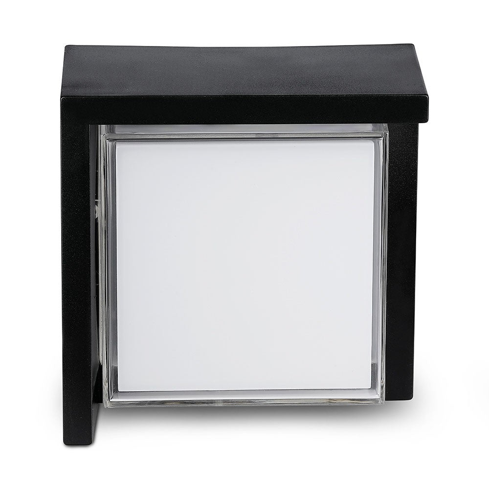 12W Lampa ścienna LED / Barwa:3000K / Czarny / Kwadratowa