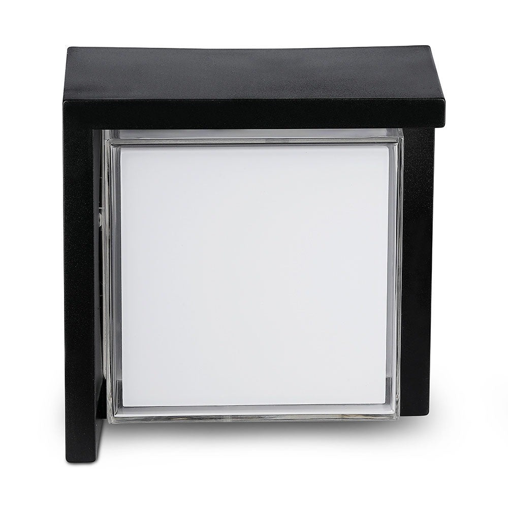 12W Lampa ścienna LED / Barwa:3000K / Czarny / Kwadratowa