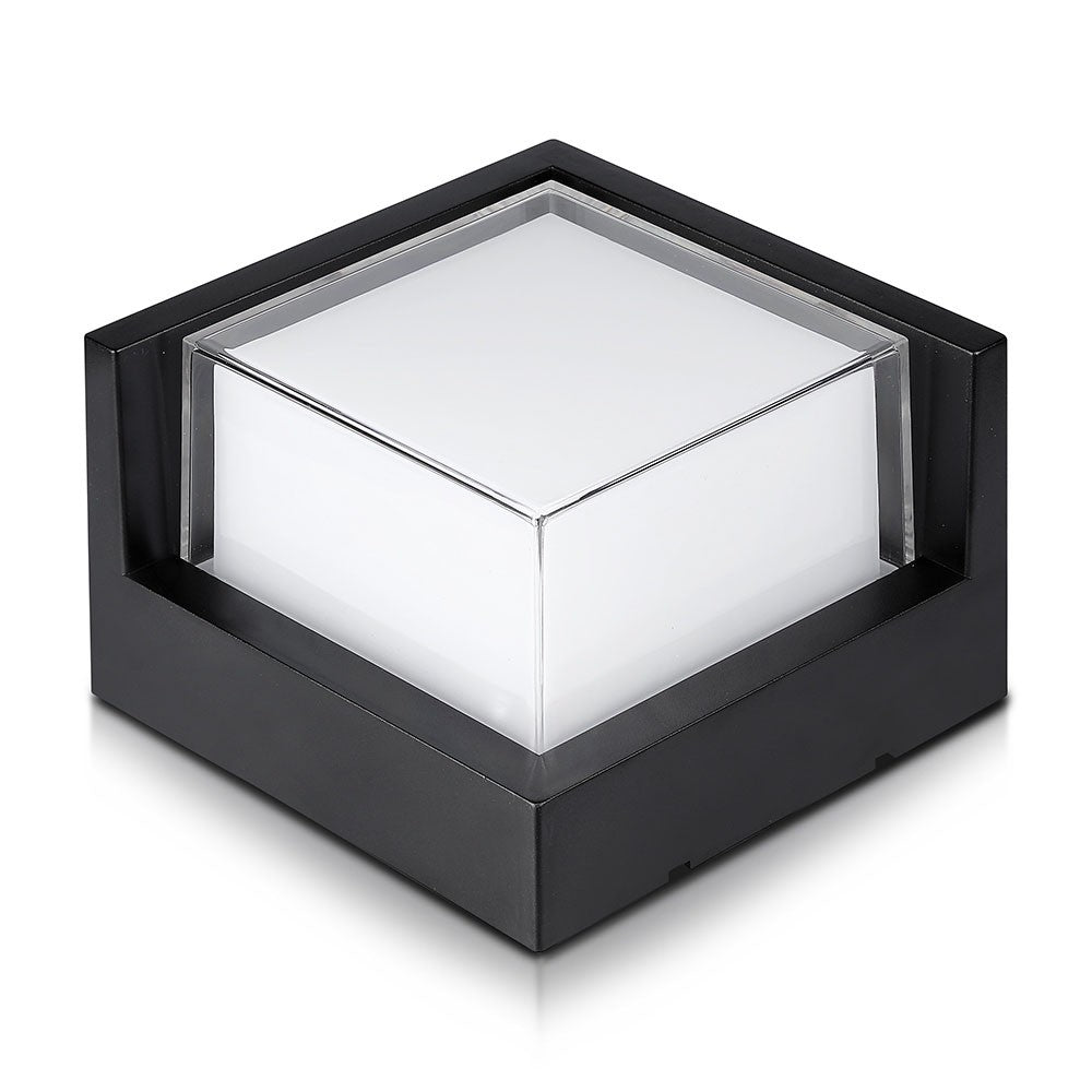 12W Lampa ścienna LED / Barwa:3000K / Czarny / Kwadratowa