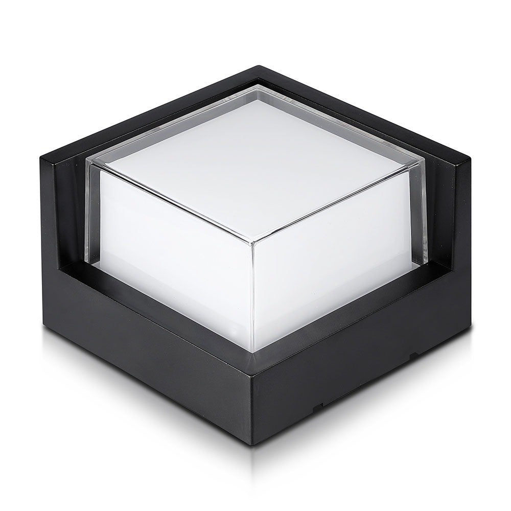 12W Lampa ścienna LED / Barwa:3000K / Czarny / Kwadratowa