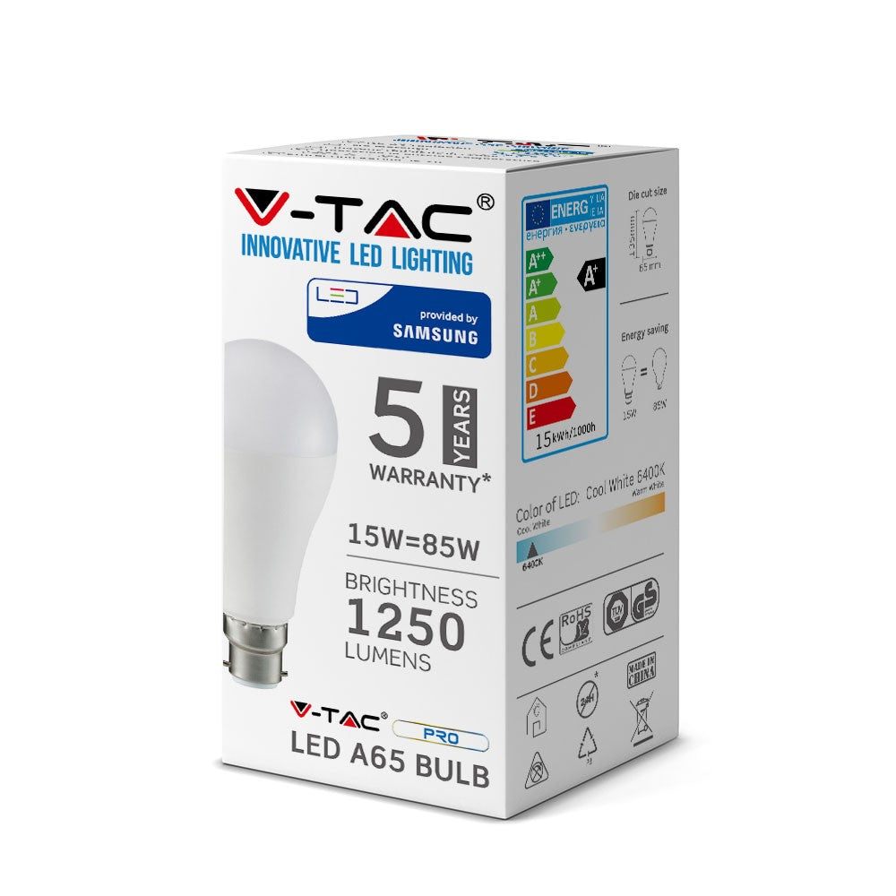 15W A65 Żarówka LED / Chip SAMSUNG / Barwa:3000K / Trzonek:B22