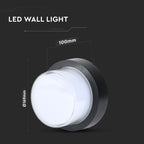 12W Lampa ścienna LED / Barwa:3000K / Czarny / Okrągła