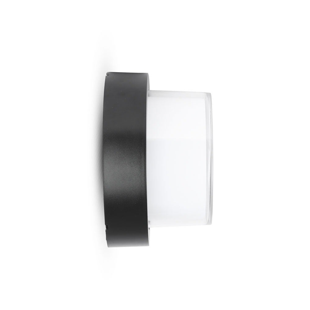 12W Lampa ścienna LED / Barwa:3000K / Czarny / Okrągła