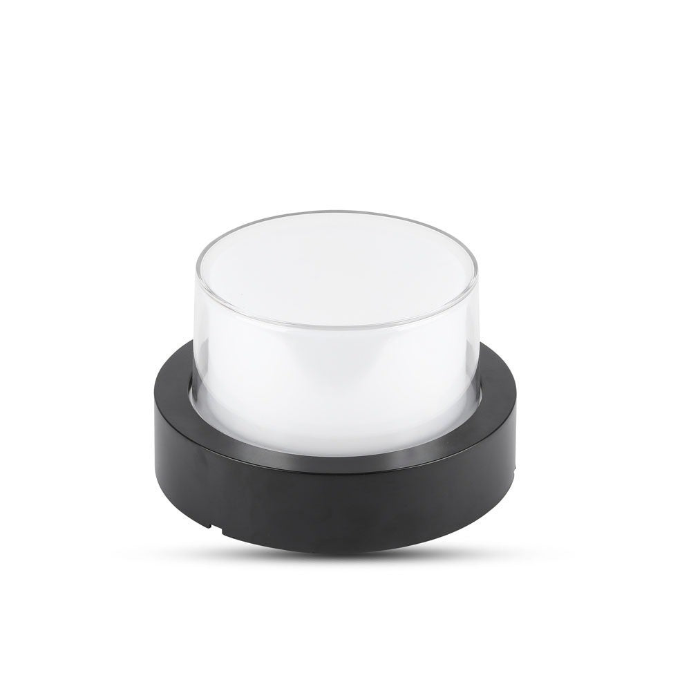 12W Lampa ścienna LED / Barwa:3000K / Czarny / Okrągła