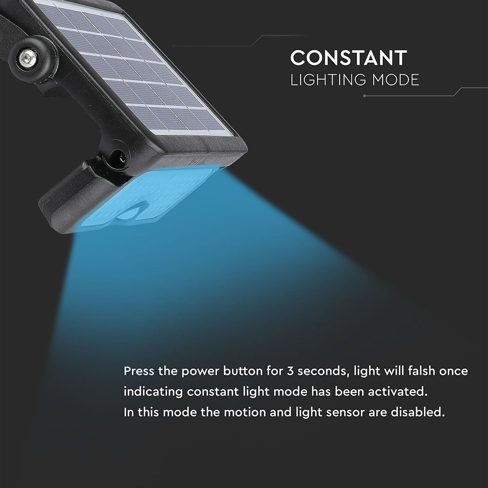 5W Naświetlacz LED solarny / Barwa:4000K / Obudowa: Czarna