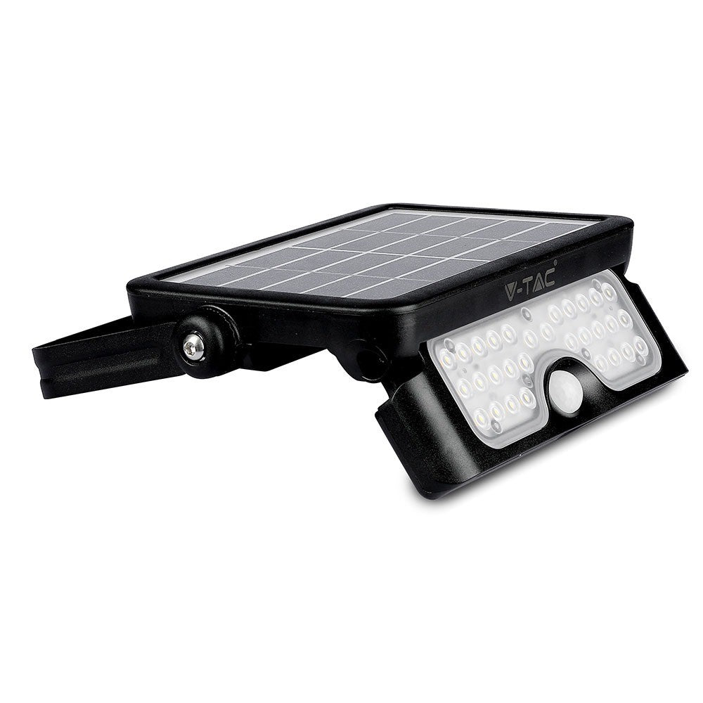 5W Naświetlacz LED solarny / Barwa:4000K / Obudowa: Czarna