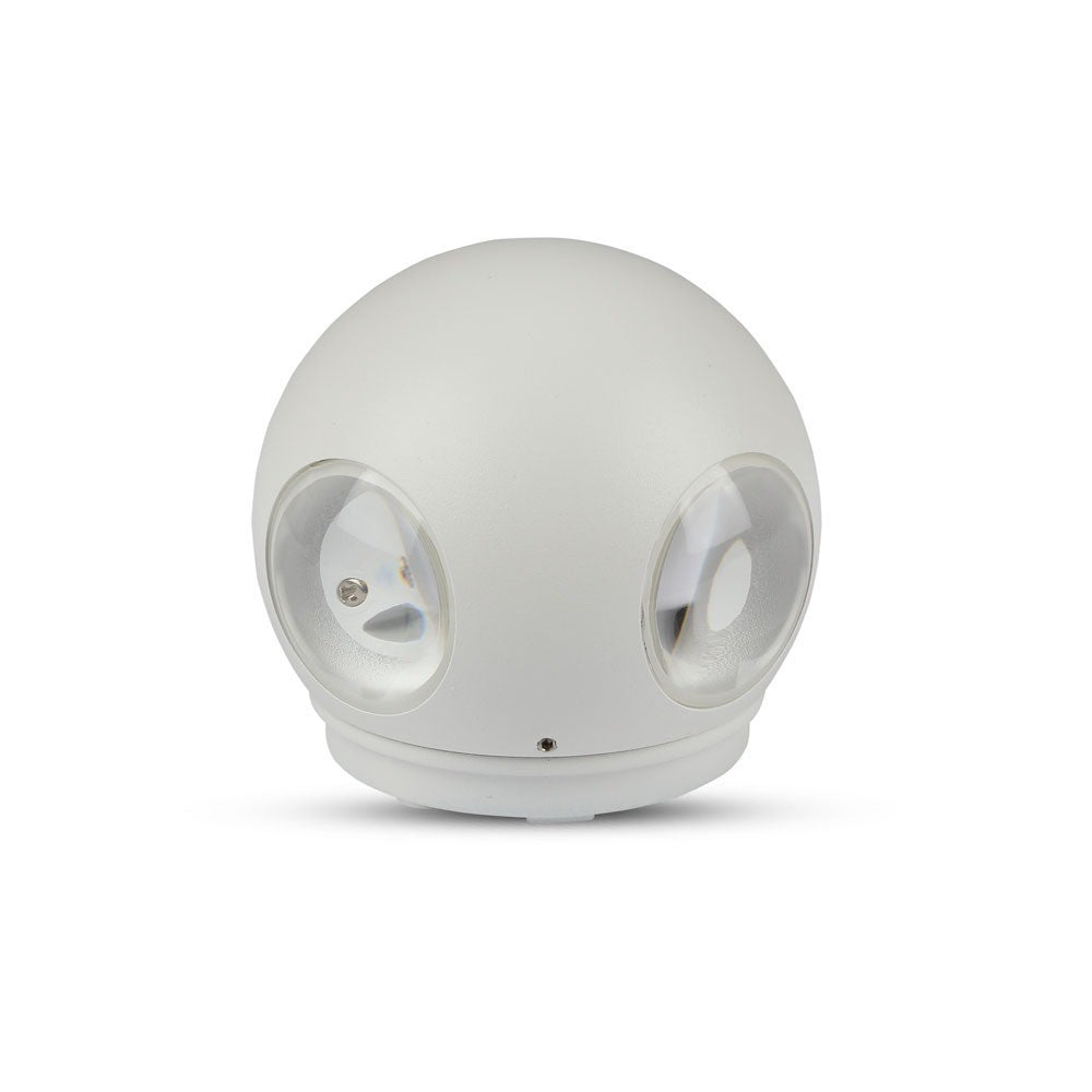 4W Lampa ścienna LED / Kula / Barwa:4000K / IP65 / Obudowa: Biała