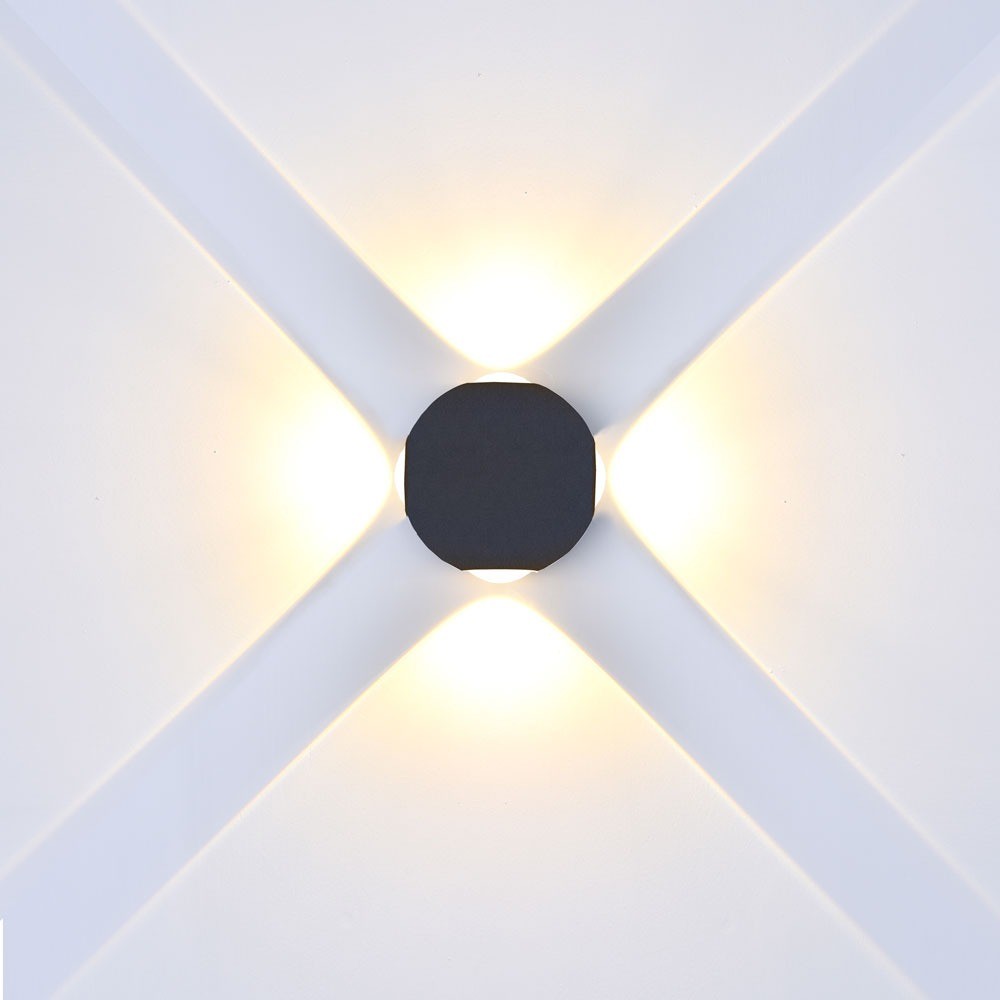 4W Lampa ścienna LED / Kula / Barwa:4000K / IP65 / Obudowa: Czarna