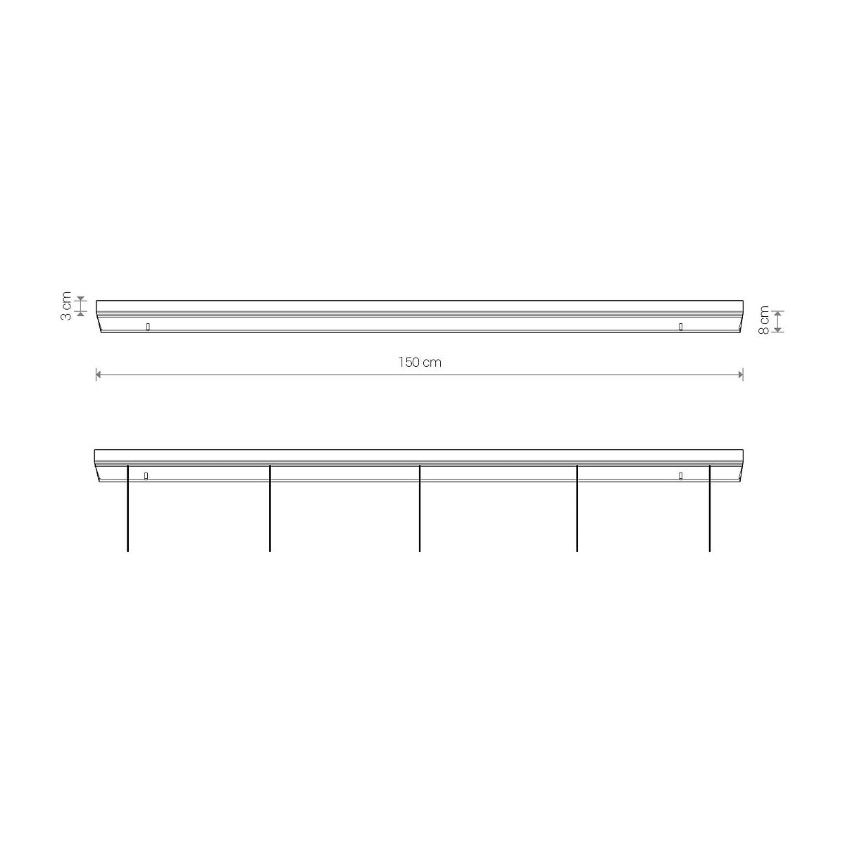 Nowodvorski Puszka CAMELEON CANOPY B 1500 II 25W only LED 50/60Hz - Stal lakierowana - Czarny 8558