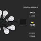 Girlanda solarna 10xŻarówka / Długość: 2 mb / Barwa:3000K / IP44