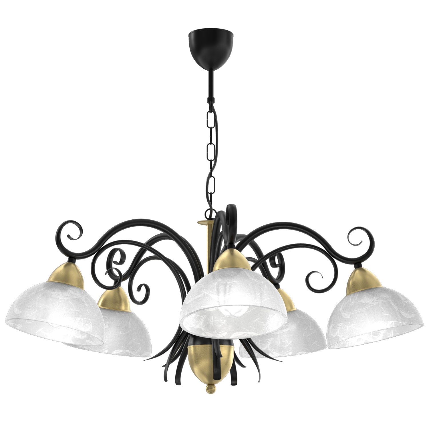 żyrandol Aurora black/brass 5xE27
