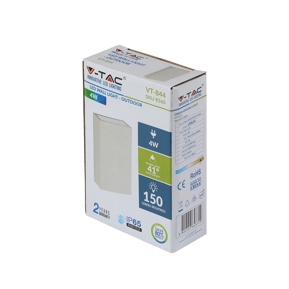 4W Lampa ścienna LED / Barwa:6500K / Obudowa: Biały