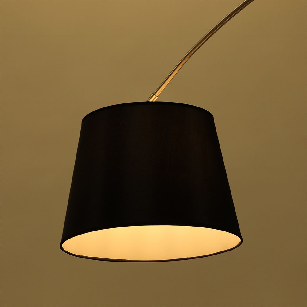 60W Lampa podłogowa na wysięgniku / Podstawa: Marmur / Czarna / Trzonek: 1xE27