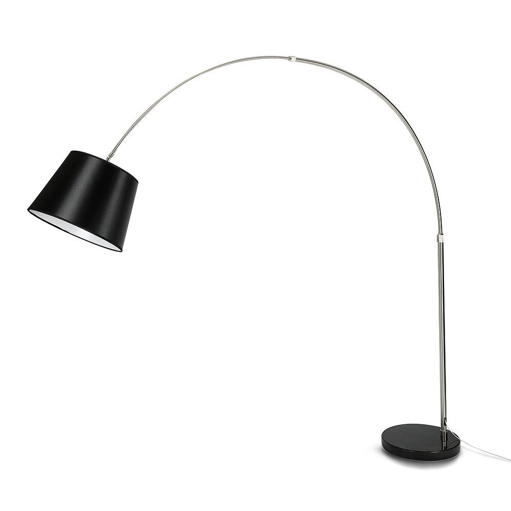 60W Lampa podłogowa na wysięgniku / Podstawa: Marmur / Czarna / Trzonek: 1xE27