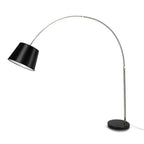 60W Lampa podłogowa na wysięgniku / Podstawa: Marmur / Czarna / Trzonek: 1xE27